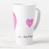 Custon Retro Heart Mama カフェラテマグ (右アングル)