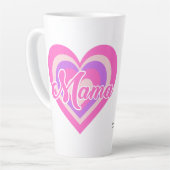 Custon Retro Heart Mama カフェラテマグ (左アングル)