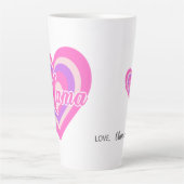 Custon Retro Heart Mama カフェラテマグ (正面)