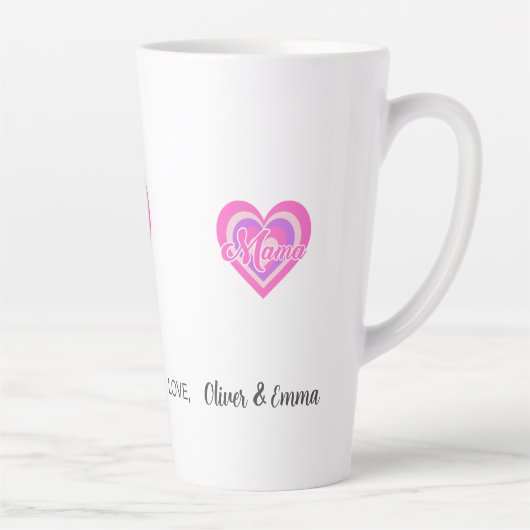 Custon Retro Heart Mama カフェラテマグ (右)