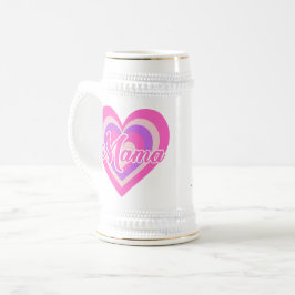Custon Retro Heart Mama ビールジョッキ