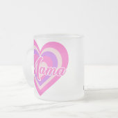 Custon Retro Heart Mama フロストグラスマグカップ (正面左)
