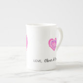 Custon Retro Heart Mama ボーンチャイナマグカップ (正面右)