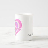 Custon Retro Heart Mama ボーンチャイナマグカップ (正面)
