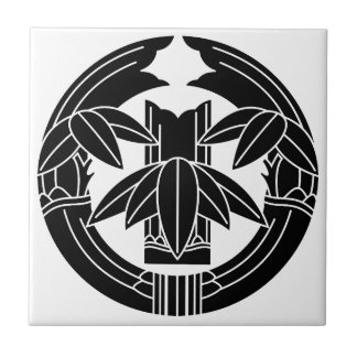 Cut bamboo in embracing bamboo leaves タイル