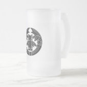 Cut bamboo in embracing bamboo leaves フロストグラスビールジョッキ (正面右)