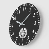 Cut bamboo in embracing bamboo leaves ラージ壁時計 (傾斜)