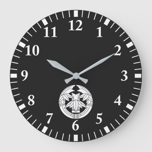 Cut bamboo in embracing bamboo leaves ラージ壁時計 (正面)