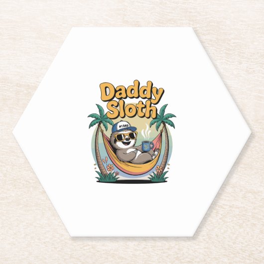 Cut Daddy Sloth Father ペーパーコースター (正面)