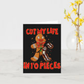 Cut My Life Into Eces Gingerbread Christmas Elder  カード (黄色い花)