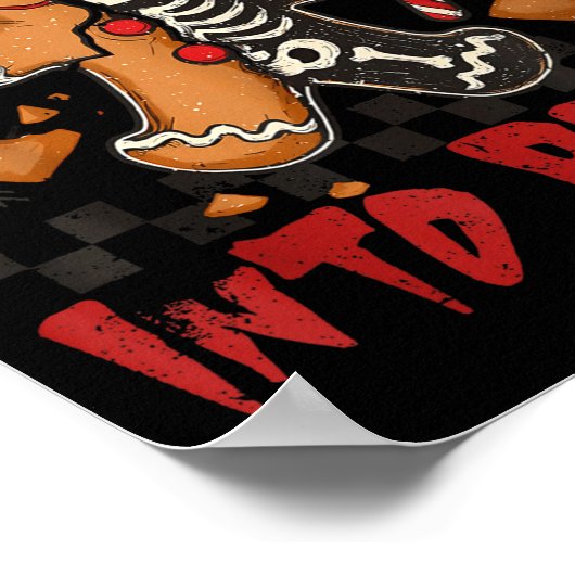 Cut My Life Into Eces Xmas Gingerbread Funny Chris ポスター (角)