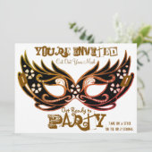 "Cut Out Mask" Masquerade Party Invitations 招待状 (スタンド正面)