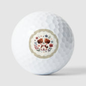 cut puppy Dachshund Silhouette Golf Balls ゴルフボール (正面)