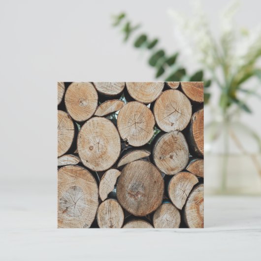 Cut Tree Branch Logs Stacked Pattern Photograph  カード (スタンド正面)