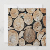 Cut Tree Branch Logs Stacked Pattern Photograph  カード (正面)