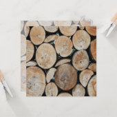 Cut Tree Branch Logs Stacked Pattern Photograph  カード (正面/裏面インサイチュ)