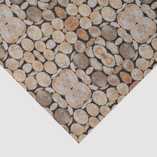 Cut Tree Branch Logs Stacked Pattern Photograph 薄葉紙 (詳細)