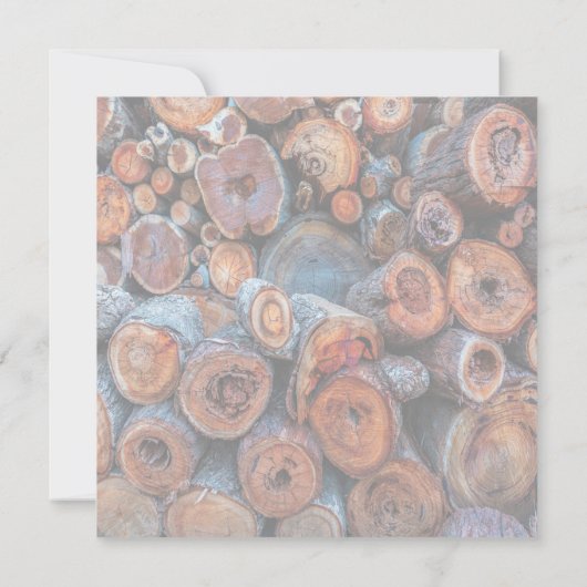 Cut Tree Logs Stacked Together Pattern Photograph カード (裏面)