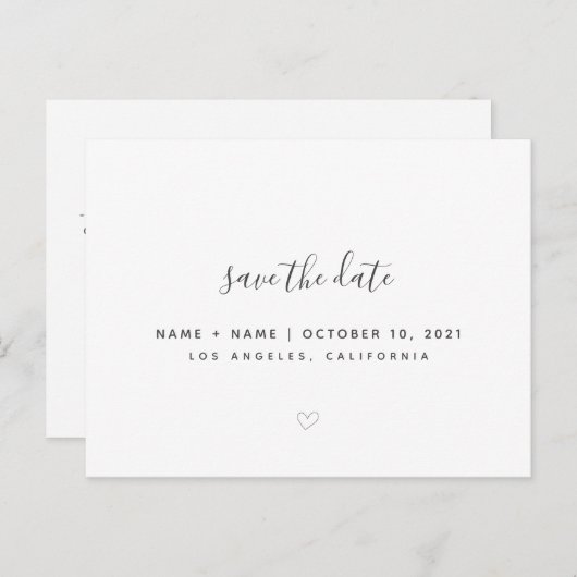 Cuteの発表用はがき結婚を保存する ポストカード (正面/裏面)