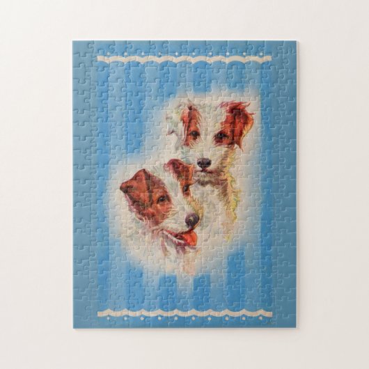 CUTEジャックラッセルテリアイラストレーション ジグソーパズル (縦)