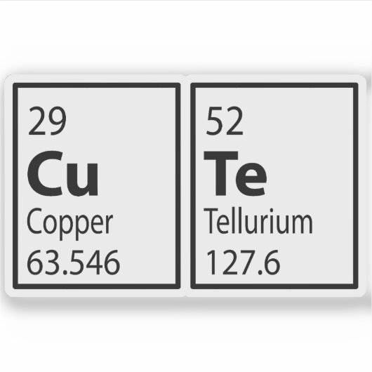 CUTE周期表 シール (正面)