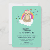 Cute めい想's Sloth on a Cloud Birthday Party 招待状 (正面)