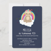 Cute めい想's Sloth on a Cloud Birthday Party 招待状 (正面)