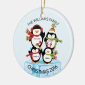 CUTE ペンギンの家族4羽 クリスマス セラミックオーナメント (左)
