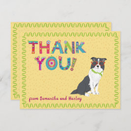 Cute 縁ど Colrie Dog カラフルフローラ    サンキューカード