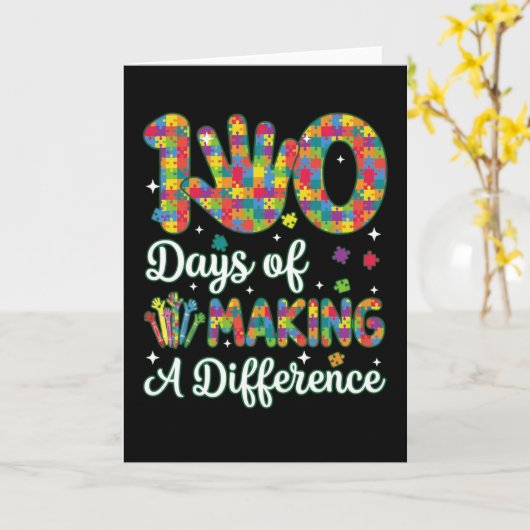 Cute 100 Days Making A Difference Puzzle Inclusion カード (黄色い花)