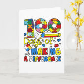 Cute 100 Days Making A Difference Puzzle Inclusion カード (黄色い花)