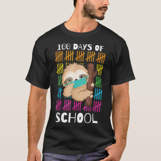 Cute 100 Days Of School Sloth Face Mask Virtual Te Tシャツ