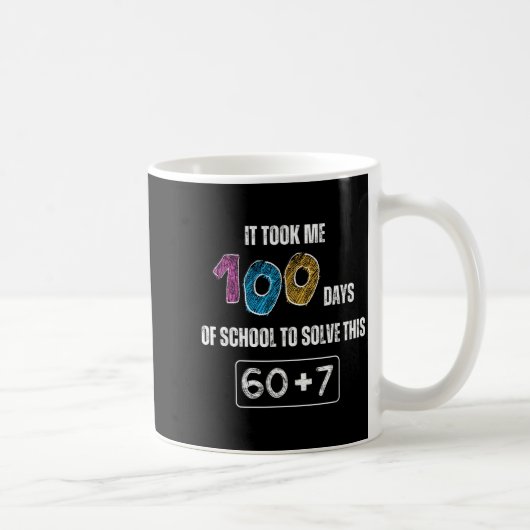 Cute 100th Day Of School Math Student Teacher Humo コーヒーマグカップ (右)