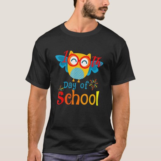 Cute 100th Day of School Owl Lover 100 days Teache Tシャツ (正面)