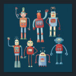Cute 1950s Style Retro Robots ポスター<br><div class="desc">Cute and helpful looking retro 1950s style robots.  Grandad probably made these in his shed.  Artificial Intelligence,  but not in a scary way.</div>