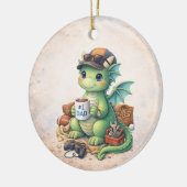Cute #1 Dad Dragon Christmas Ornament セラミックオーナメント (左)