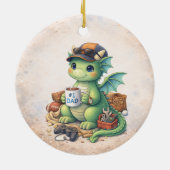 Cute #1 Dad Dragon Christmas Ornament セラミックオーナメント (裏面)