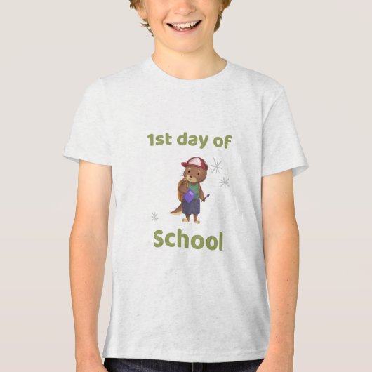 cute 1st day of school design  トライブレンドＴシャツ (正面)