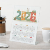 Cute 2026 New Year Snowman & Gifts Desk 台座サイン (インサイチュ)