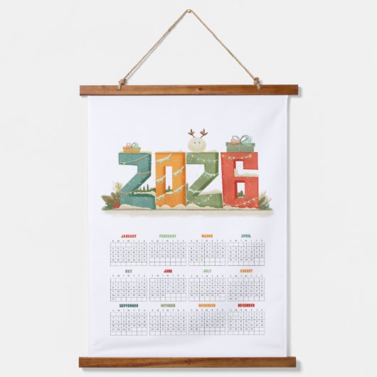 Cute 2026 New Year's Eve Party Festive Tapestry 吊り下げ型タペストリー (正面)