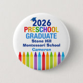 Cute 2026 Preschool Graduation Custom Name Tag 缶バッジ (正面)