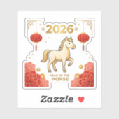 Cute 2026 Year of the Horse Chinese New Year シール (シート)