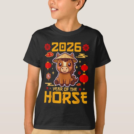 Cute 2026 Year Of The Horse Happy Chinese New Year Tシャツ (正面)