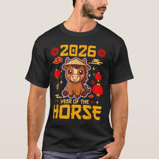 Cute 2026 Year Of The Horse Happy Chinese New Year Tシャツ (正面)