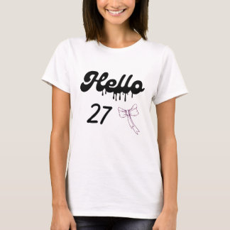 Cute 27th Birthday Shirt for Girls – Sweet 27 Year Tシャツ