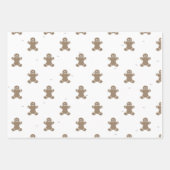 Cute 2 Names, Gingerbread Man Pattern 3 Sheets ラッピングペーパーシート (正面3)