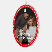 Cute 2 Photo Frame Christmas Ceramic Ornament セラミックオーナメント (左)
