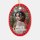 Cute 2 Photo Frame Christmas Ceramic Ornament セラミックオーナメント (裏面)