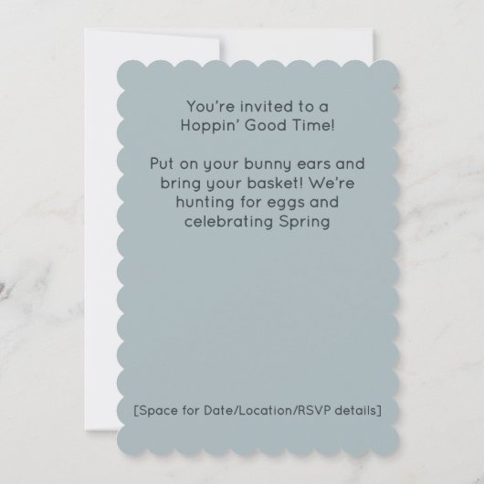 Cute 3 Bunnies Easter Egg Hunt Party Invitation (裏面)
