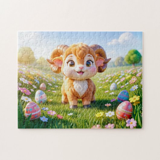 Cute 3D Aries Zodiac Ram ジグソーパズル (横)